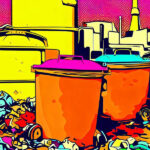 rifiuti solidi urbani in stile pop art