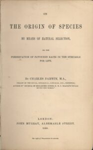 Il frontespizio della prima edizione dell'Origine delle specie