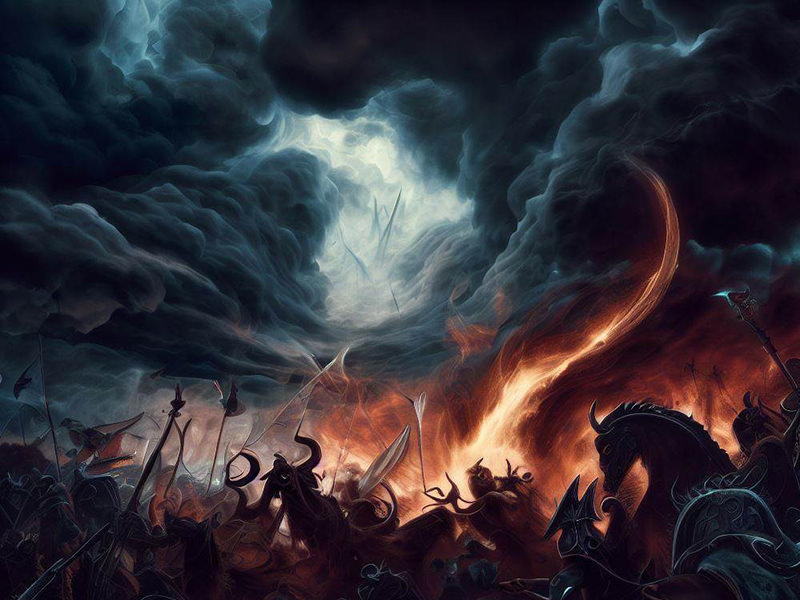 Nella mitologia vichinga salta subito all'occhio il concetto della battaglia finale di Ragnarok.