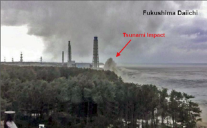 L'onda di tsunami colpisce la centrale.