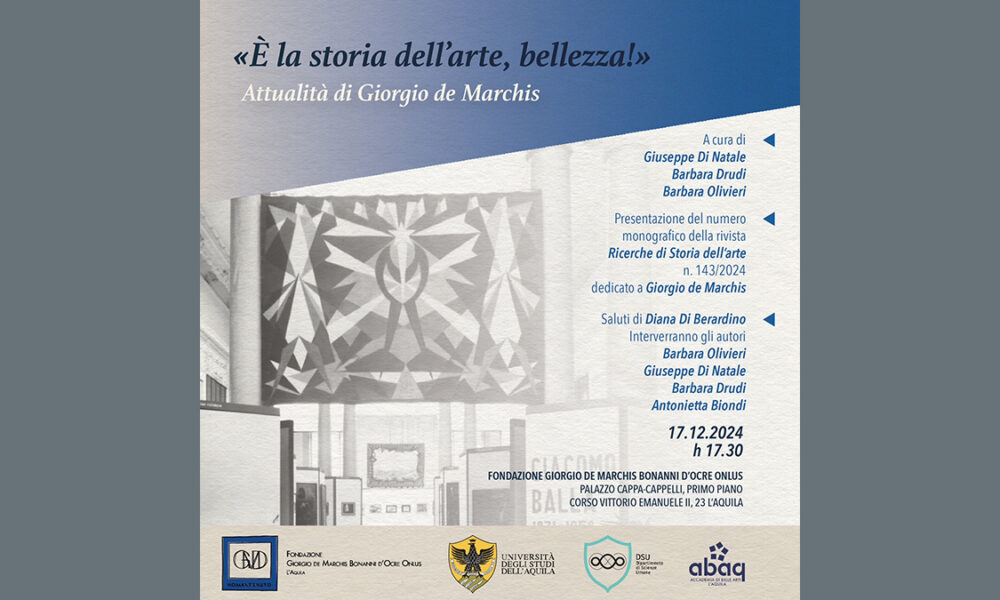 Presentazione del numero monografico - Ricerche di storia dell’arte: dedicato a Giorgio de Marchis.